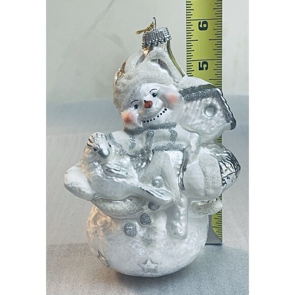 Krebs Lauscha Glas Santa Bird & Birdhouse Ornament Germany Boxed VTG - Picture 12 of 14